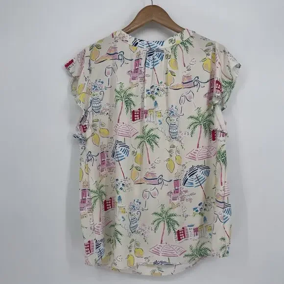 NWT Calypso St Barth Tropical Print Blouse Women’s Plus Size 1X Resort Vacation - Picture 4 of 8